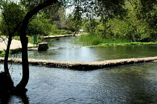 The Banias River, a major source of the Jordan River. This is the site of Caesarea Philippi. Photo by Ferrell Jenkins.