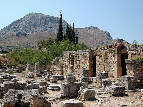Corinth. The Acrocorinth and the agora. Photo by Ferrell Jenkins.