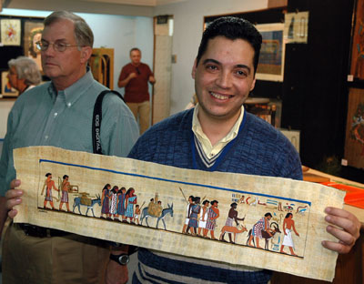 Papyrus showing Beni Hasan tomb painting. Photo by Ferrell Jenkins.