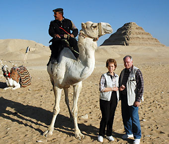 Jane and Olen at Saqqara. Photo by Ferrell Jenkins.