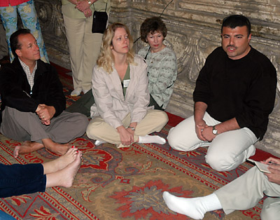 Mark and Amy in Mohammad Ali mosque at Cairo. Photo by Ferrell Jenkins.