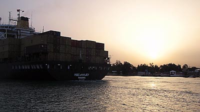 Suez Canal sunset. Photo by Ferrell Jenkins.
