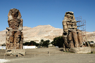 Colossi of Memnon  in the Valley of the Kings, Egypt. Photo by Ferrell Jenkins.