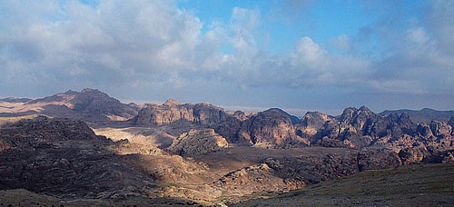 Morning panorama over Petra. Photo by Ferrell Jenkins.